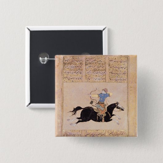 Reiter, der seins Bogen zeichnet Button (Vorne & Hinten)