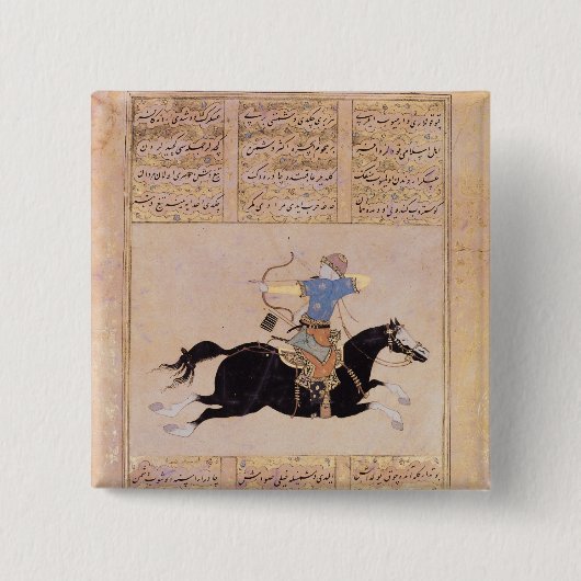 Reiter, der seins Bogen zeichnet Button (Vorderseite)