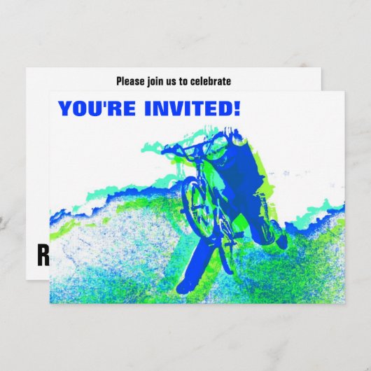 Reiter des Freistil-BMX in der coolen Einladung (Vorne/Hinten)