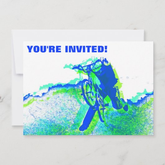 Reiter des Freistil-BMX in der coolen Einladung (Vorderseite)