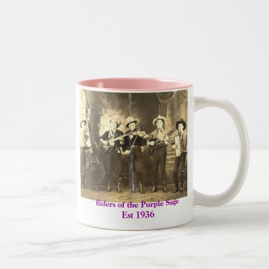 Reiter des lila Salbeis Zweifarbige Tasse (Rechts)