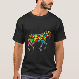 Reiter Funny Puzzle Tiere Autismus Bewusstsein T-Shirt