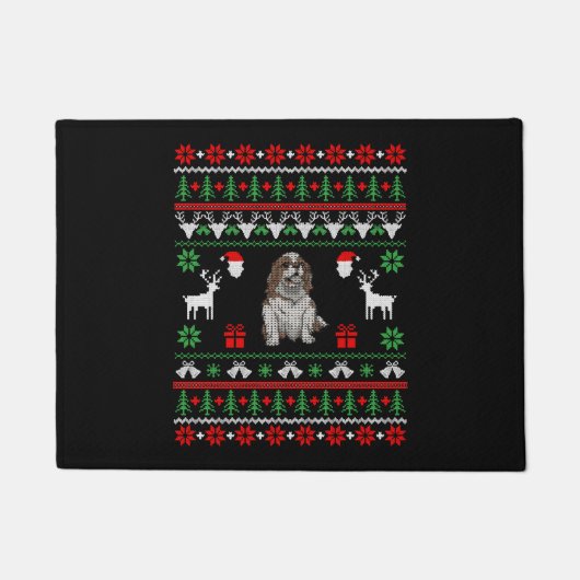 Reiter King Charles Christmas Fußmatte (Vorderseite)