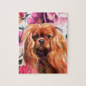 Reiter King Charles Spaniel PUZZLE Ruby (Vertikal)