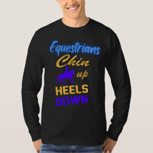 Reiter Kopf hoch Fersen runter in Blau Gelb    T-Shirt