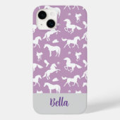 Reiter Lila Pattern Individuelle Name Case-Mate iPhone Hülle (Rückseite)