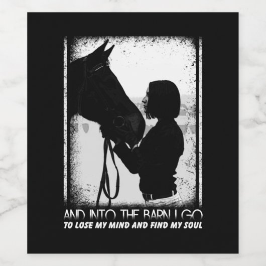 Reiter Lover | Pferd und Mädchen Weinetikett (Einzelnes Label)