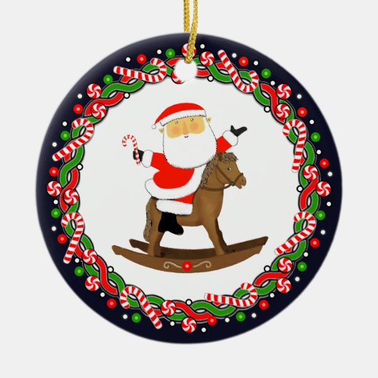 Reiter-Pferd Urlaub Geschenk Keramik Ornament (Vorne)