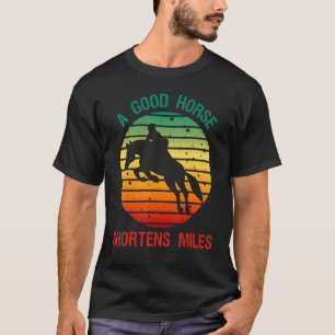 Reiter Retro-Sonnenuntergang Vintage-Pferderennen  T-Shirt