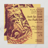 Reiter Saddle Stirrup Cowboy Hochzeitseinladungen Einladung (Vorne/Hinten)