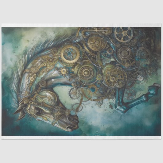 Reiter-Steampunk-1-Decoupage-Papier Seidenpapier (Vorderseite)