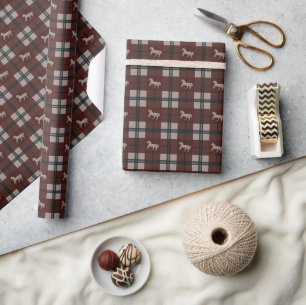 Reiter-Tartan-Karo melancholische Weihnachten Rot Geschenkpapier