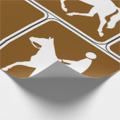 Reiter-Trail-Reitpferd-Silhouette-Symbol Geschenkpapier (Ecke)