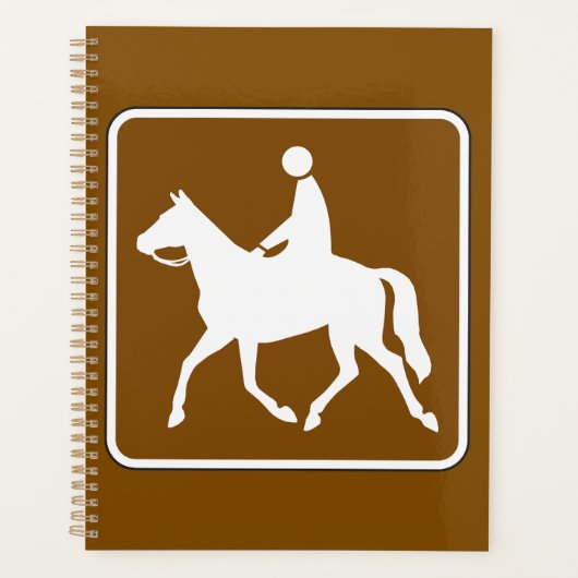 Reiter-Trail-Reitpferd-Silhouette-Symbol Planer (Vorderseite)