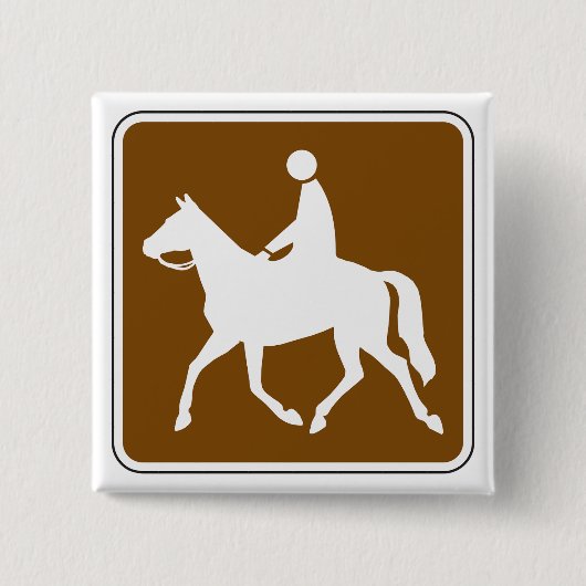 Reiter-Trail-Reitsilhouette-Symbol Button (Vorderseite)