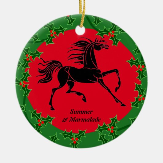 Reiter und Personalisierte Weihnachten Keramikornament (Vorne)