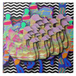 Reiter und Wildtiere Menagerie Fliese