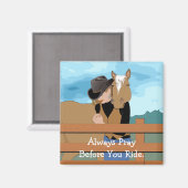 Reiter Vector Art Prayer Magnet (Vorderseite/Rückseite)