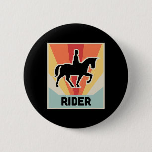 Reiter Vintage Pferdereiten Button