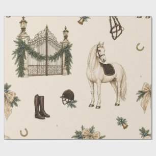 Reiter-Weihnachten Elfenbein-Geschenkpapier Geschenkpapier