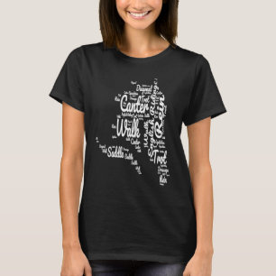 Reiter-Wortwolke Pferd Reiter Pferdefreund Stall T-Shirt