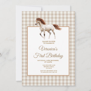 Reiter zum ersten Geburtstag Galopp Über Einladung
