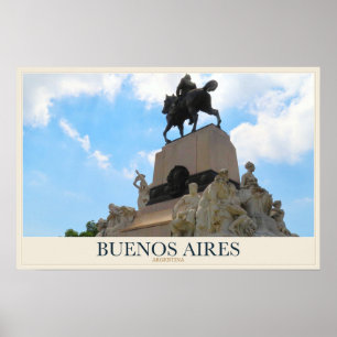 Reiterdenkmal in Buenos Aires Poster