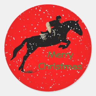 ReiterJumpin großes Weihnachten Runder Aufkleber