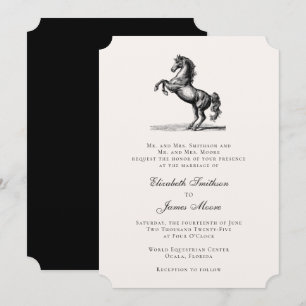 Reiterpferd Elegant Formal Klassische Hochzeit Einladung