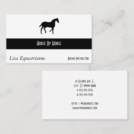 Reiterpferd Visitenkarte (Vorne/Hinten)
