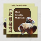 ReiterpferdeJunggeselinnen-Abschied Einladung (Vorne/Hinten)