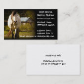 Reiterpferdeställe oder -Boarding Visitenkarte (Vorne/Hinten)