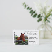 Reiterpferdeställe oder -Boarding Visitenkarte (Stehend Vorderseite)