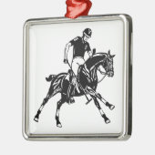Reiterpolosport Silbernes Ornament (Links)