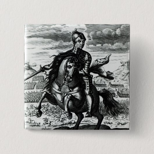 Reiterporträt von Oliver Cromwell Button (Vorderseite)