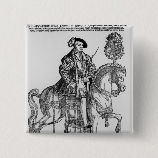 Reiterporträt von Philip II von Spanien Button (Vorderseite)