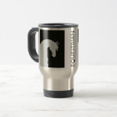 Reiterreise-Tassen-PferdeSilhouette-Kaffeetasse Reisebecher (Vorderseite Links)