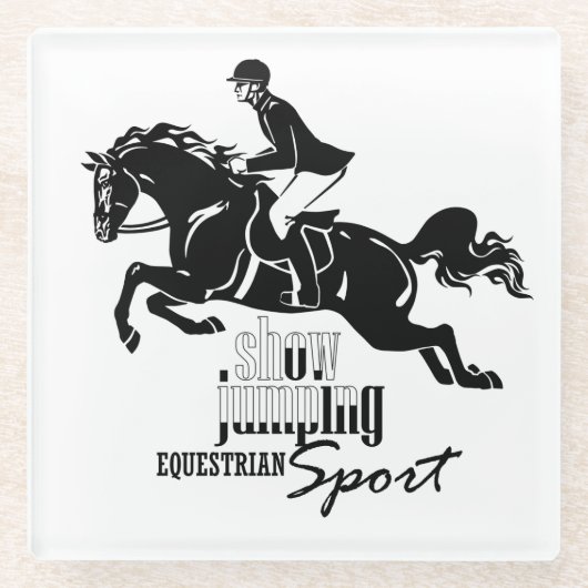 Reitershowspringen Glasuntersetzer (Vorderseite)