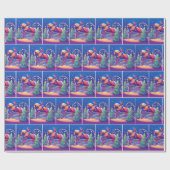 Reitfrauen Jumping Pferd Weihnachten Geschenkpapier (Flach)