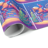 Reitfrauen Jumping Pferd Weihnachten Geschenkpapier (Rolleneckpunkt)