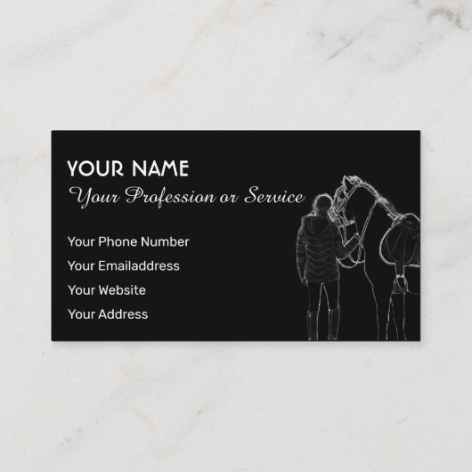 Reitfreunde und Reitbegeisterte Visitenkarte (Rückseite)