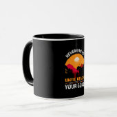Reitgeschenk | Geben Sie niemals auf, bis Sie komm Tasse (Vorderseite Links)