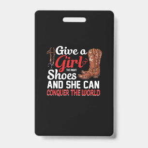 Reitgeschenk Gib einem Mädchen Schuhe. Ausweis