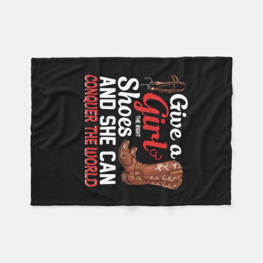 Reitgeschenk | Gib einem Mädchen Schuhe. Fleecedecke (Vorderseite (Horizontal))