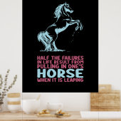 Reitgeschenk | Halbierung von Lebensausfällen Poster (Küche)