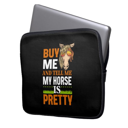 Reitgeschenk | Kaufen Sie mich und sagen Sie mir Laptopschutzhülle (Vorderseite Links)