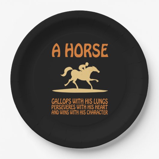 Reitgeschenk | Pferdegalopp Pappteller (Vorderseite)