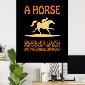 Reitgeschenk | Pferdegalopp Poster (Heimbüro)