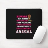 Reitgeschenk | Vorsicht bei Pferden Mousepad (Mit Mouse)