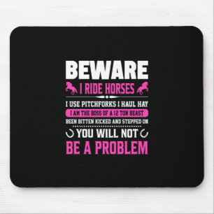 Reitgeschenk Vorsicht bei Reisen Mousepad